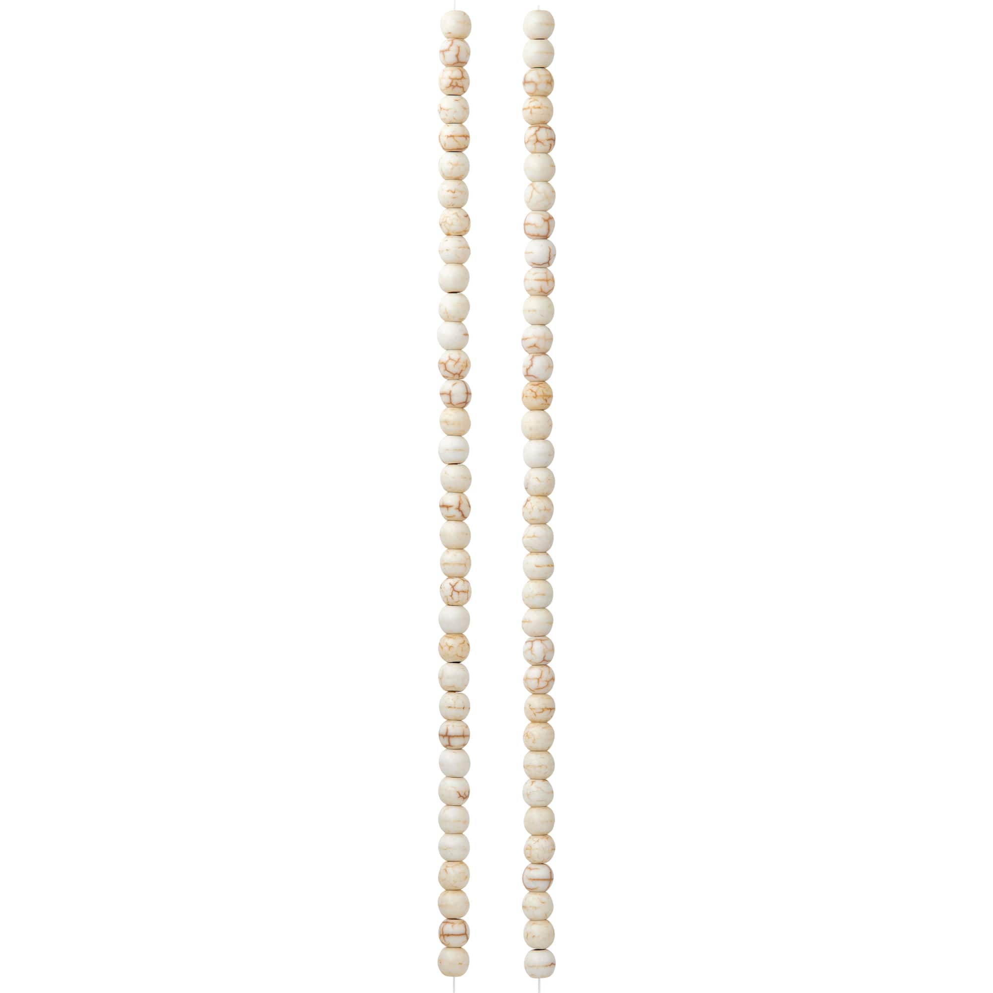 12 Pack: White Howlite Round Beads, 4mm by Bead Landing™